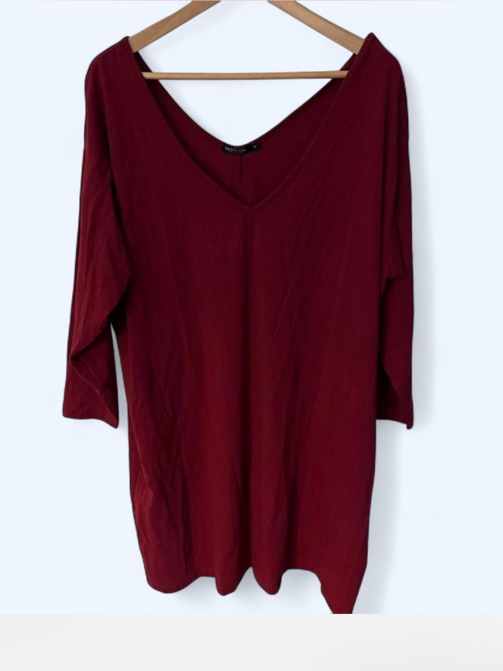 Nasty Gal Deep Wine V-Neck Tunic